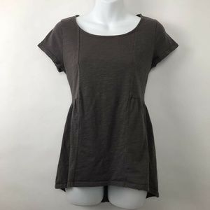 Anthropologie Twig & Perch Peplum Top Gray Sz XS